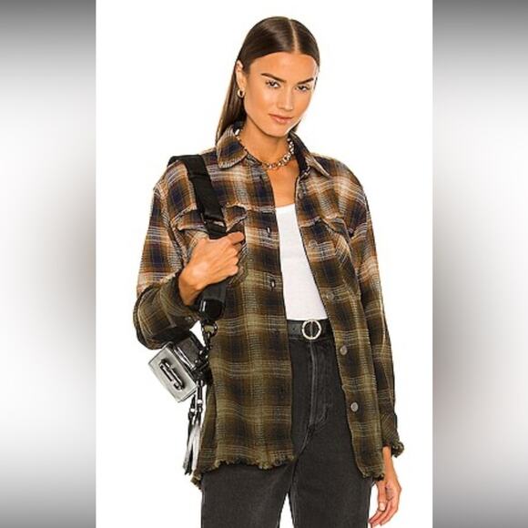Free People Anneli Plaid Shirt Jacket - Picture 1 of 12